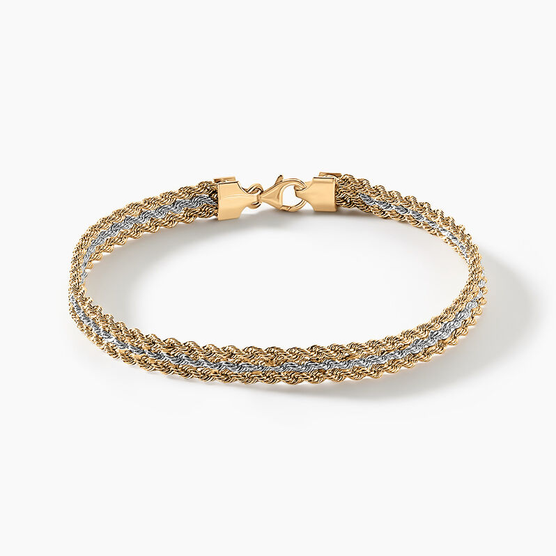 Bracelet Jerry Maille Corde 3 Rangs 1 Or Bicolore - Spannringe Damen | OROVIVO