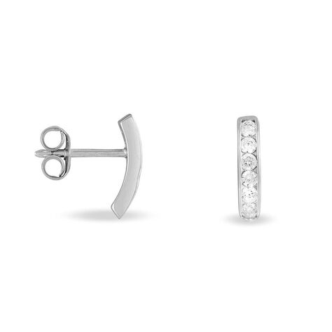Damen Steckcreolen Silber 925 Zirkonia  - Creolen Damen | OROVIVO