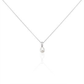 Damen Halskette Silber 925 Zirkonia Zuchtperle Carolina - Ketten mit Anhänger Damen | OROVIVO