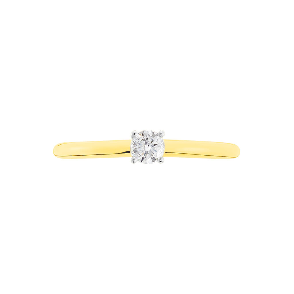 Solitärring Gold 585 Bicolor Diamant 0,2ct - Solitärringe Damen | OROVIVO