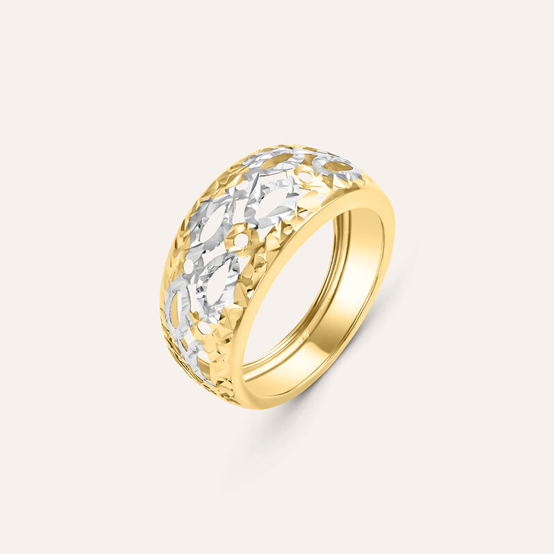 Anello Fascia Golden Lover Oro Bicolore - Spannringe Damen | OROVIVO