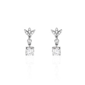 Damen Ohrstecker Weißgold 375 Zirkonia Blume - Ohrringe Damen | OROVIVO