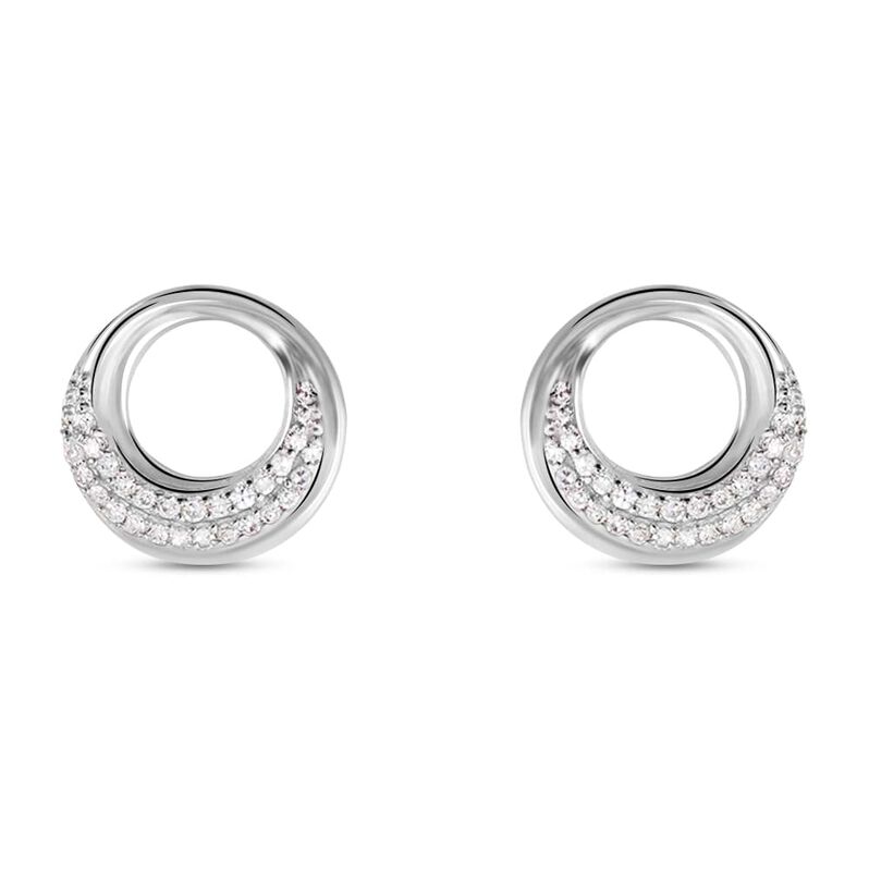 Orecchini Lobo Sophia Oro Bianco Diamante - Spannringe Damen | OROVIVO