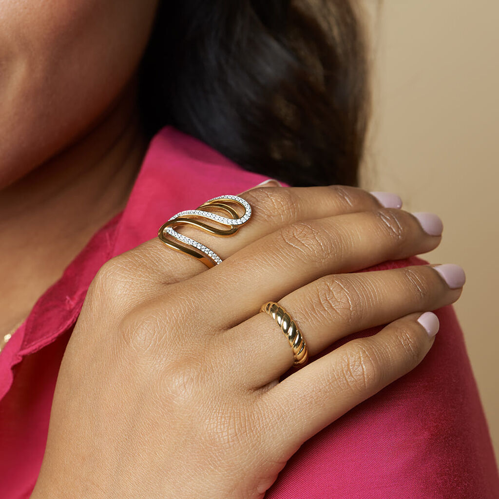 Damenring Gold 375 gedreht Croissant - Ringe Damen | OROVIVO