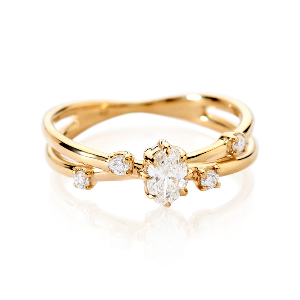 ABIGAIL Damen Ring Gold 375 (9 Karat) Synthetischer Diamant Wei&szlig; 0,26 ct