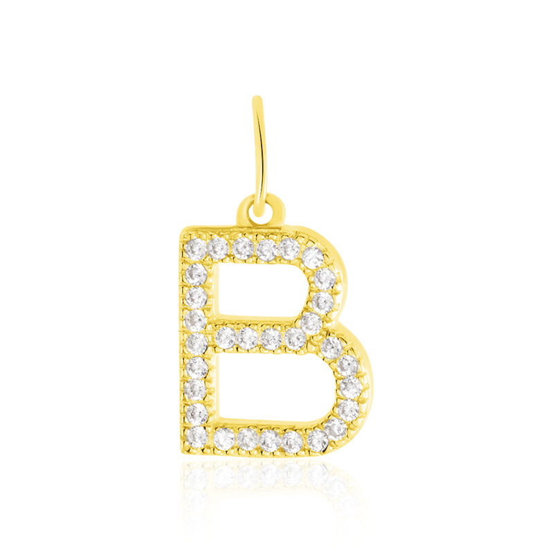 Anhänger Gold 375 Zirkonia Buchstabe B - Schmuckanhänger Familie | OROVIVO