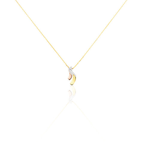Damen Collier Gold Tricolor 375 Diamant 0,04ct Latta - Halsketten Damen | OROVIVO