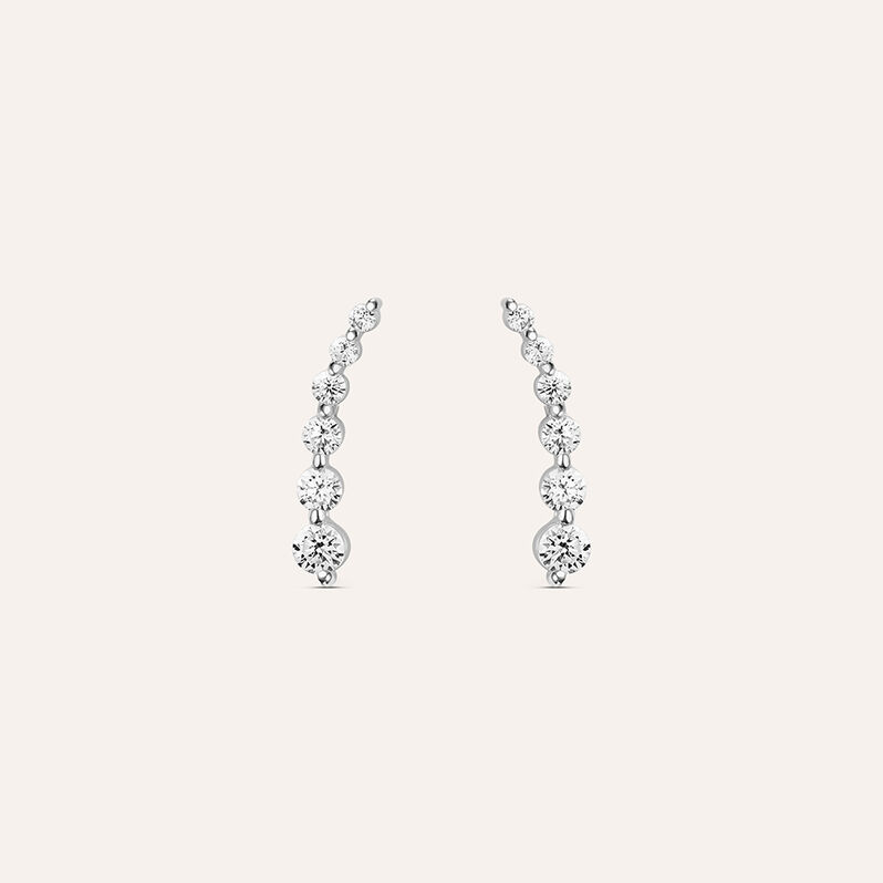 Orecchini Pendenti Claire Oro Bianco Cubic Zirconia - Spannringe Damen | OROVIVO
