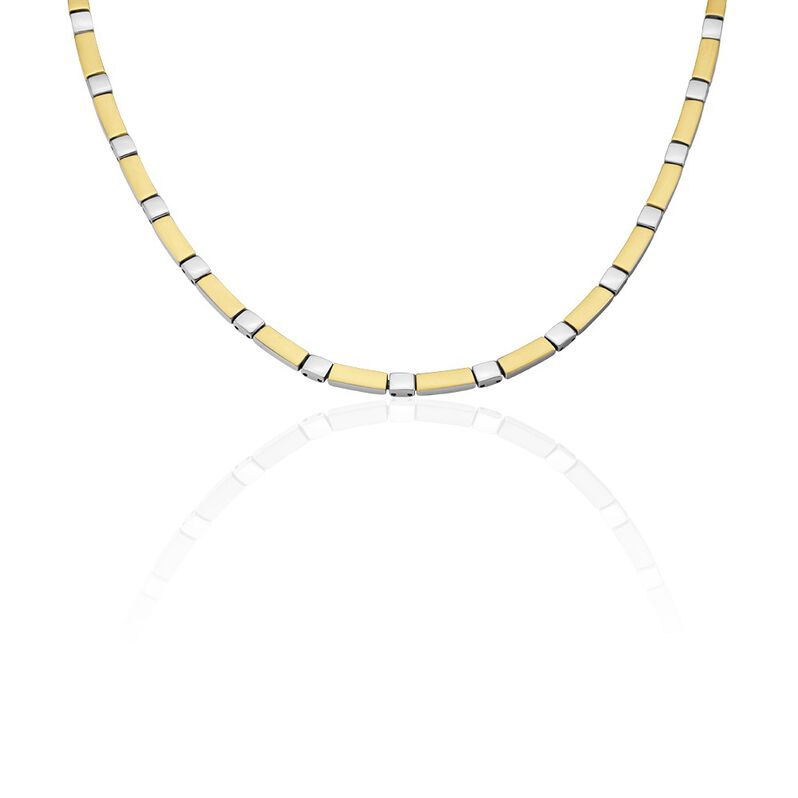 URSULA Damen Collier Titan Bicolor Gelb/Silber B 4,6 mm - Halsketten Damen | OROVIVO