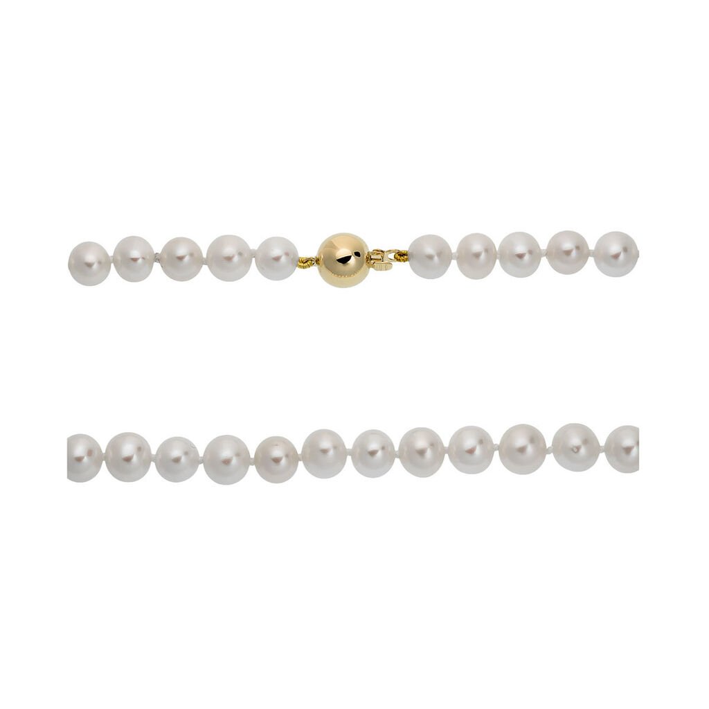 HAGA Damen Collier Gold 585 (14 Karat) Zuchtperle Perlmutt Ball