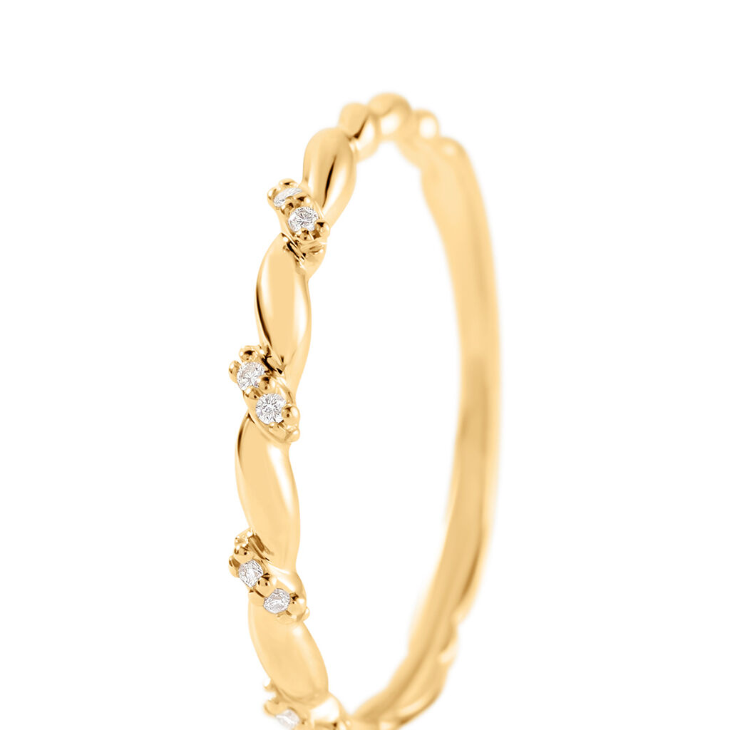 VADA Damen Ring Gold 375 (9 Karat) Diamant Wei&szlig; 0,02 ct