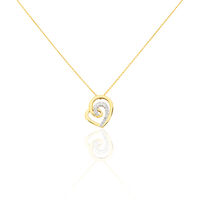 Damen Collier Gold 375 Zirkonia Herz Herz