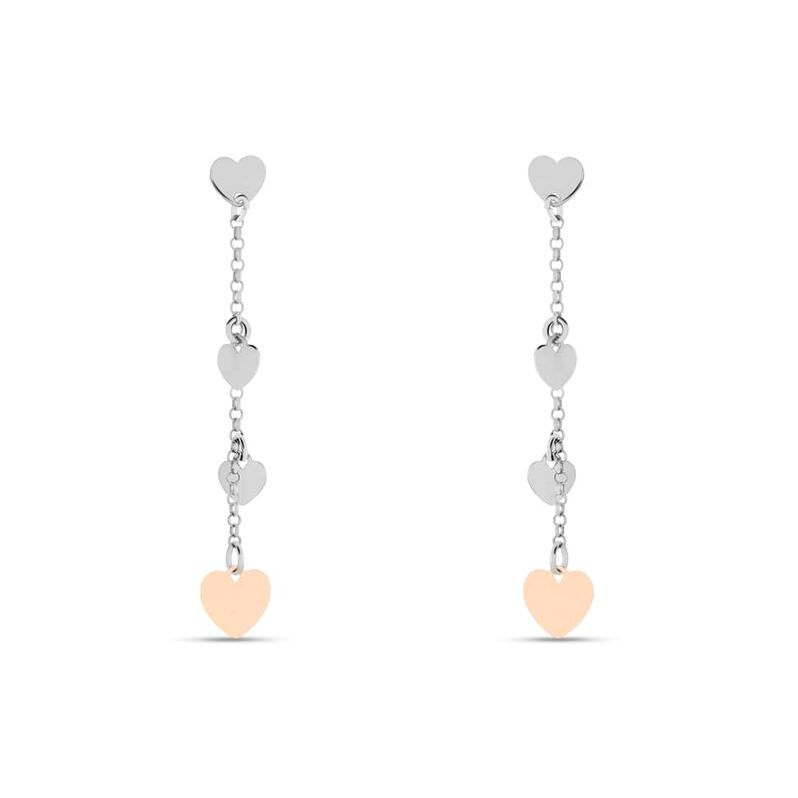 Orecchini Pendenti Silver Collection Argento Bicolore Bianco / Rosa - Spannringe Damen | OROVIVO