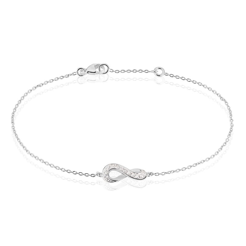 INFINITY Damen Armband Silber 925 Zirkonia Wei&szlig; Unendlichkeit - Armb&auml;nder mit Anh&auml;nger Damen | OROVIVO