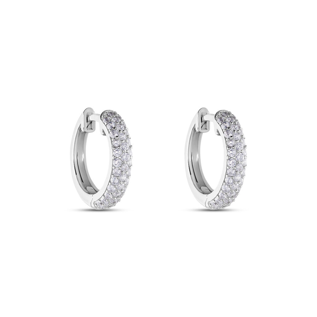 Damen Creolen Silber 925 Zirkonia Mala 12,00mm  - Creolen Damen | OROVIVO