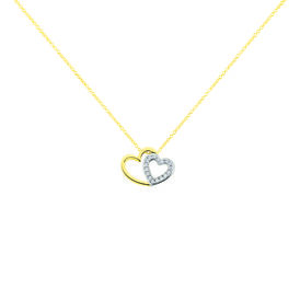Damen Halskette Gold 375 Zirkonia Herz - Herzketten Damen | OROVIVO