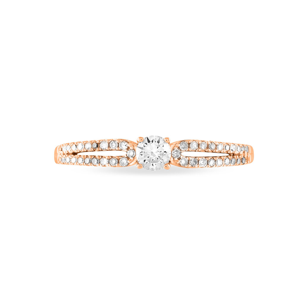 Bague Solitaire Katalina Or Rose Diamant - Spannringe Damen | OROVIVO