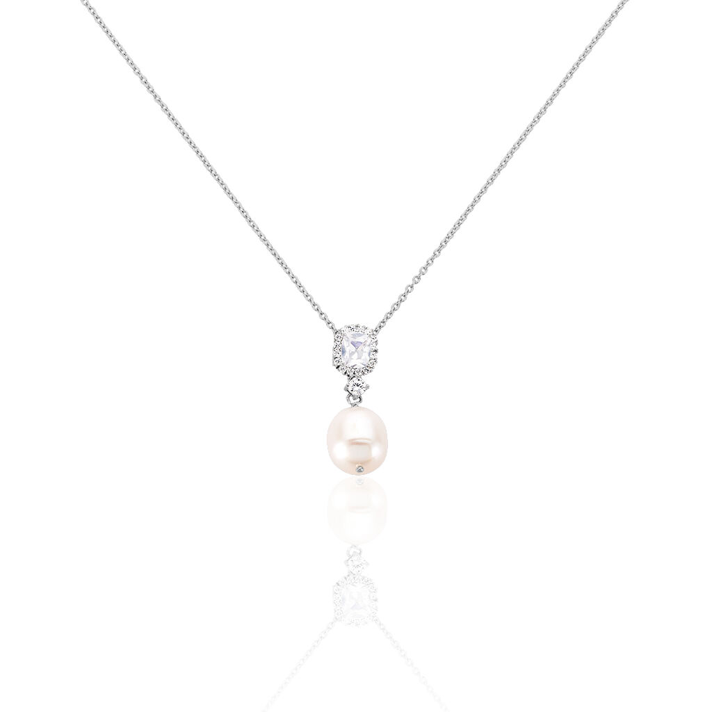 Damen Halskette Silber 925 Zuchtperle Zirkonia - Halsketten Damen | OROVIVO