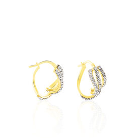 Damen Creolen Weißgold 375 Kristall - Creolen Damen | OROVIVO