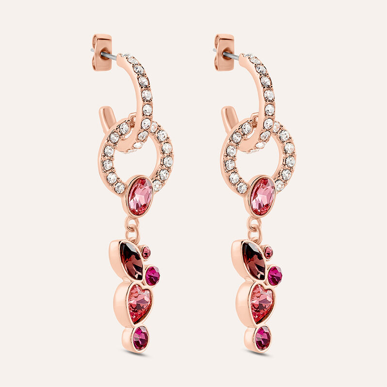 Orecchini Pendenti Violet Ottone Rosa Cristallo - Spannringe Damen | OROVIVO