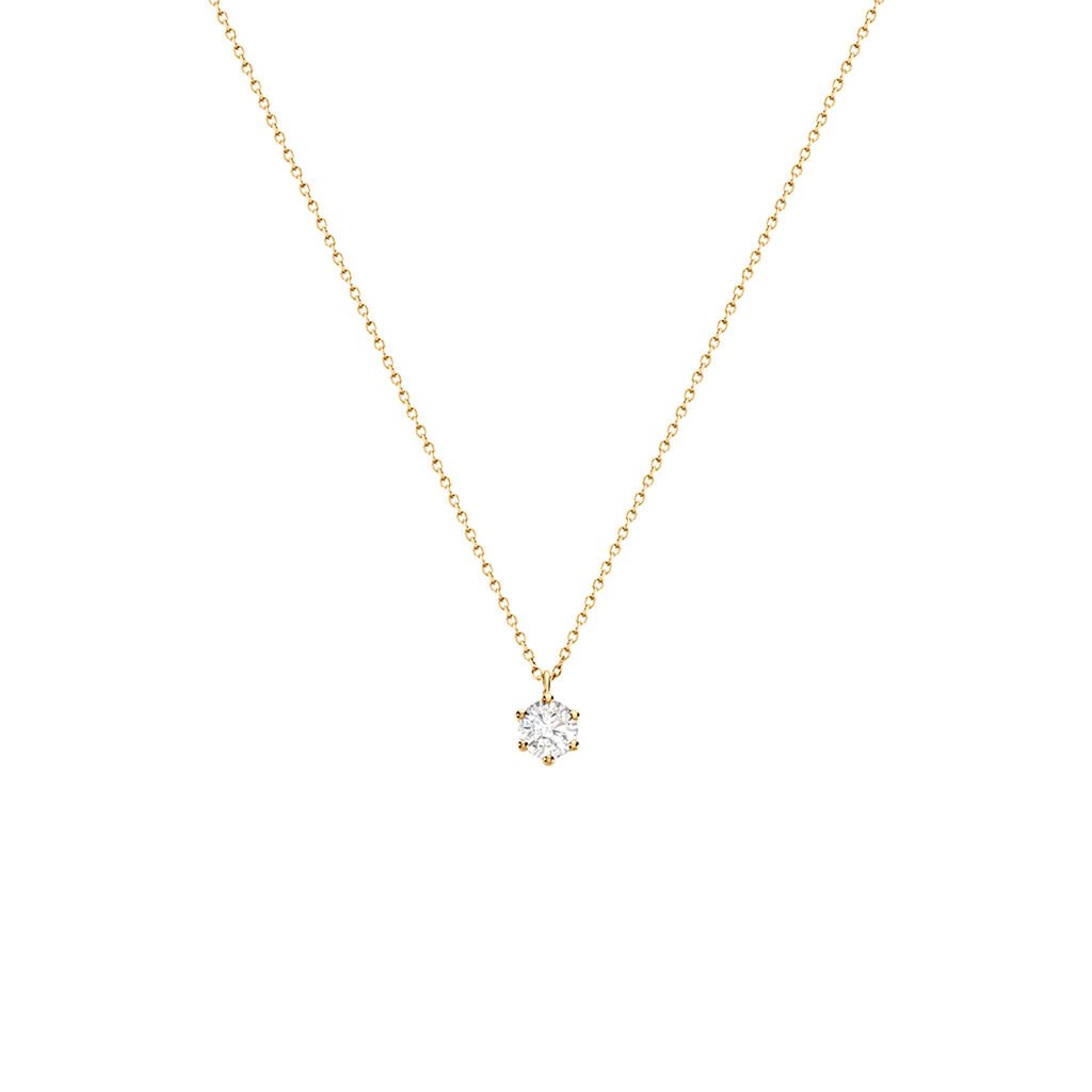 Sonate Damen Collier Gold 585 (14 Karat) Synthetischer Diamant Weiß 0,52 ct - Halsketten Damen | OROVIVO