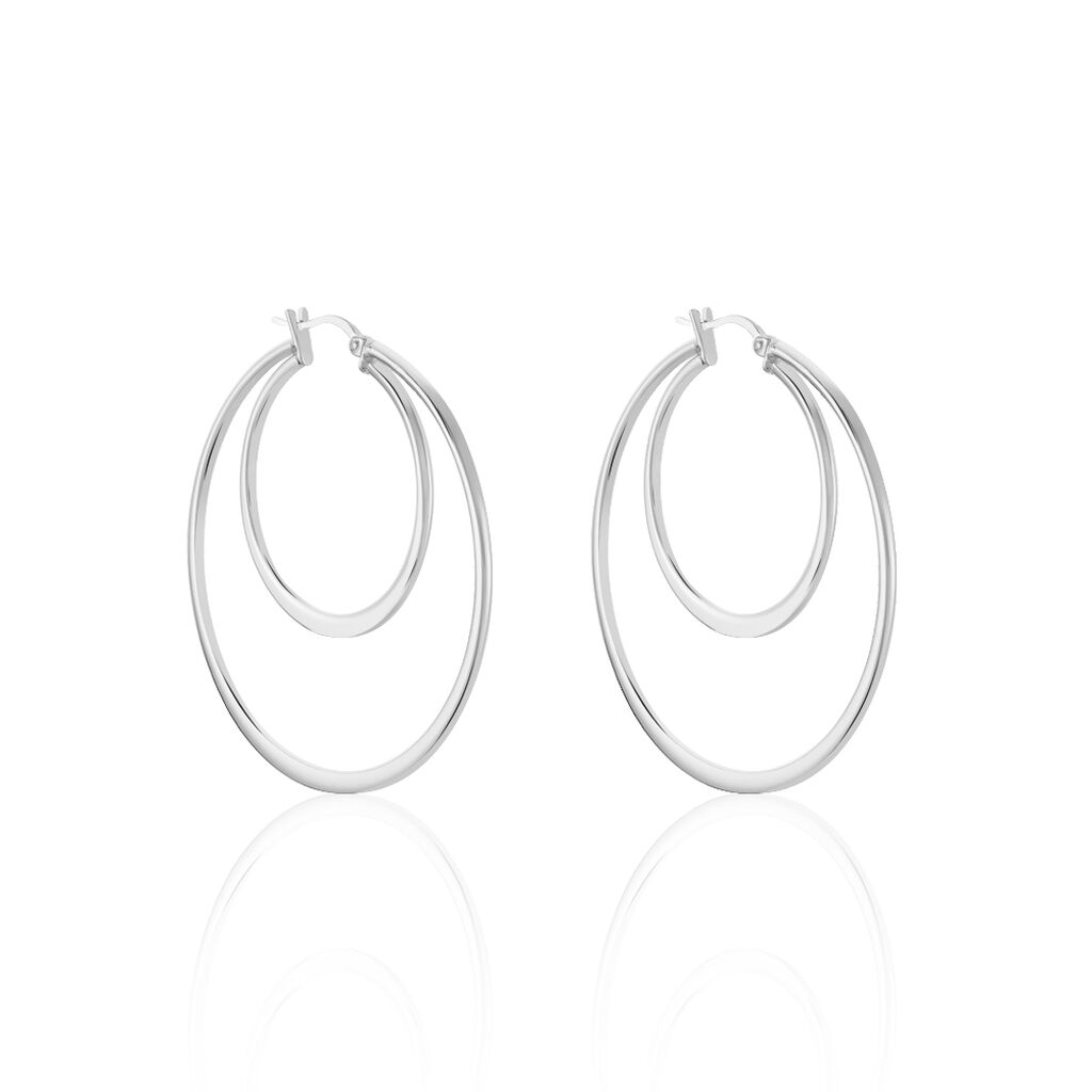 ZAGORA Damen Creolen Edelstahl Doppelkreis B 1,9 mm, Creolen ohne Stein