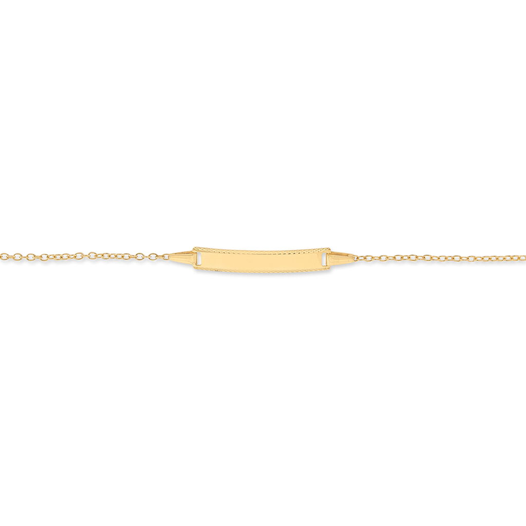 NEBI Kinder ID Armband Gold 375 (9 Karat) Rechteckig - Armbänder mit Gravur Kinder | OROVIVO