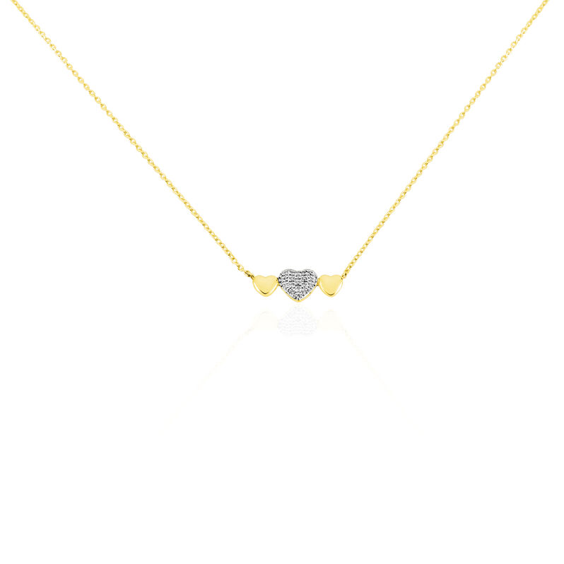 Collier Or Jaune Maiwena Cœurs Multiples Diamants - Spannringe Damen | OROVIVO