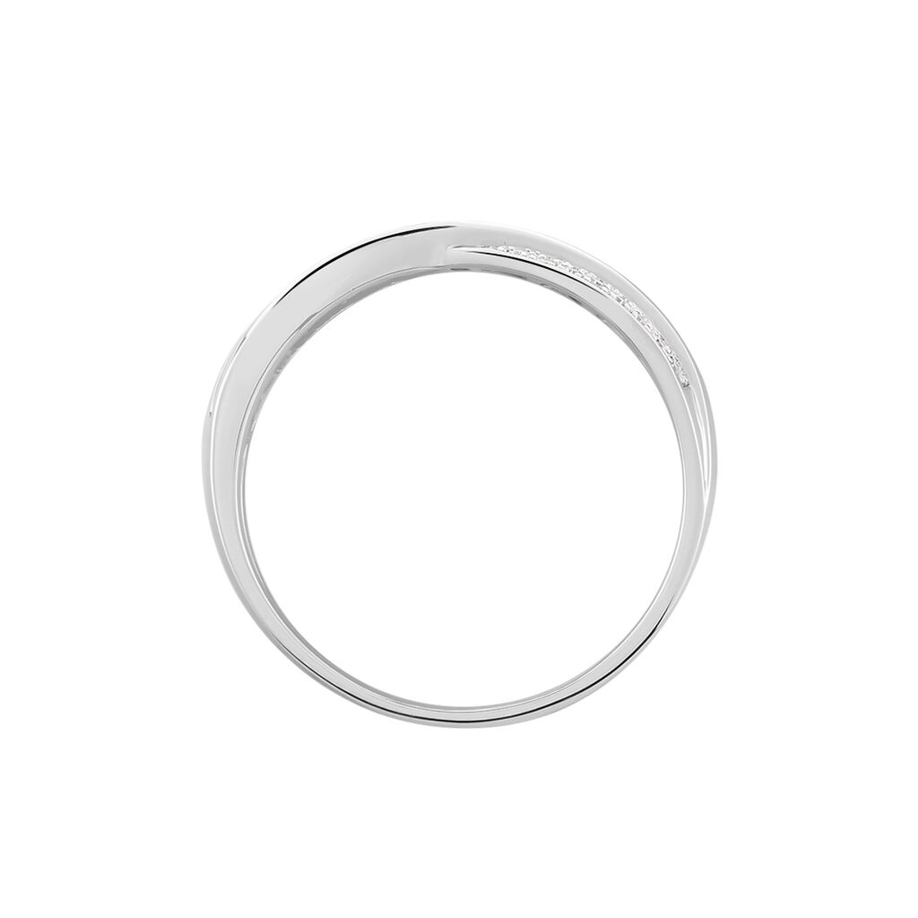 Bague Or Weiss pensee Forme Vague Pavage Diamants - Spannringe Damen | OROVIVO