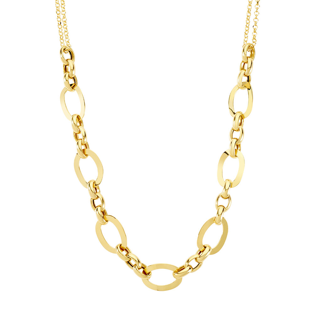 ANGELIQUE Damen Kette Silber vergoldet 925 Oval B 11,3 mm