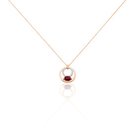 Damen Halskette Gold 375 Rosé Vergoldet Rubin - Ketten mit Anhänger Damen | OROVIVO