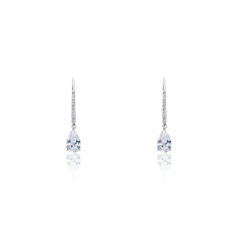 Damen Ohrringe Lang Silber 925 Zirkonia Loreta  - Ohrhänger Damen | OROVIVO