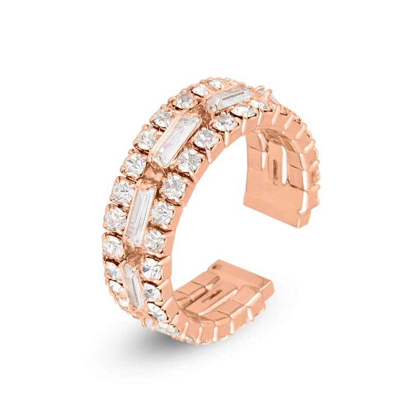 Anello Fantasia Romantic Shine Metallo Rosa Cristallo - Spannringe Damen | OROVIVO