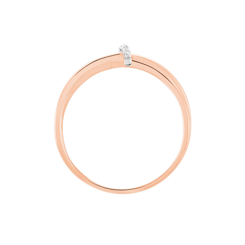 ILVIA Damen Ring Rosegold 375 (9 Karat) Diamant Wei&szlig; 0,01 ct Knoten