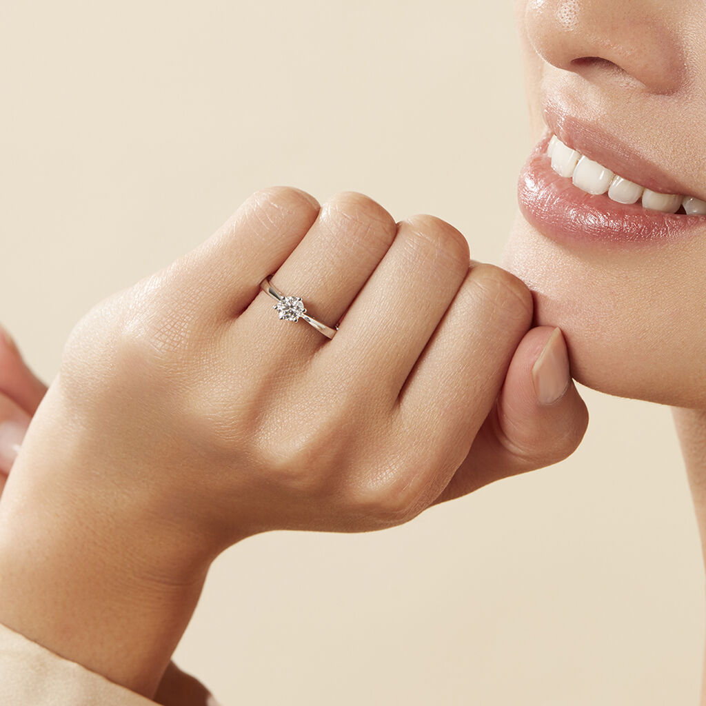 Damen Ring Weißgold 750 synthetischer Diamant 0,52ct Sonate  - Verlobungsringe Damen | OROVIVO