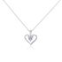 ARIDA HERZ Damen Collier Silber 925 Zirkonia Blau 0,16 ct Herz B 1,2 mm