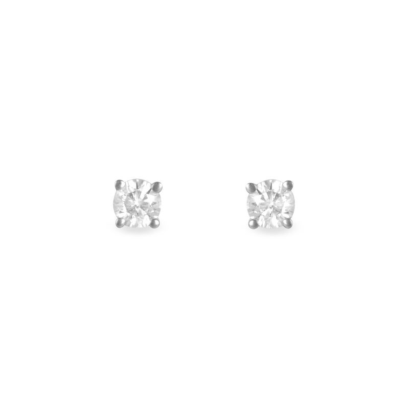 Boucles D'oreilles Puces Collection Victoria Or Blanc Diamant - Spannringe Damen | OROVIVO