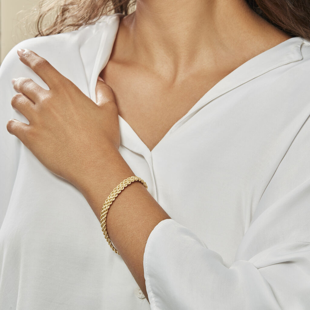 Bracelet Jerry Maille Corde 3 Rangs Or Jaune - Spannringe Damen | OROVIVO