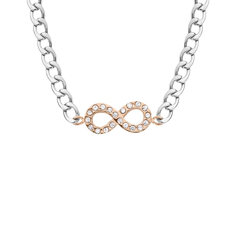 Collana Sunrise Acciaio Bicolore Bianco / Rosa Cristallo - Spannringe Damen | OROVIVO