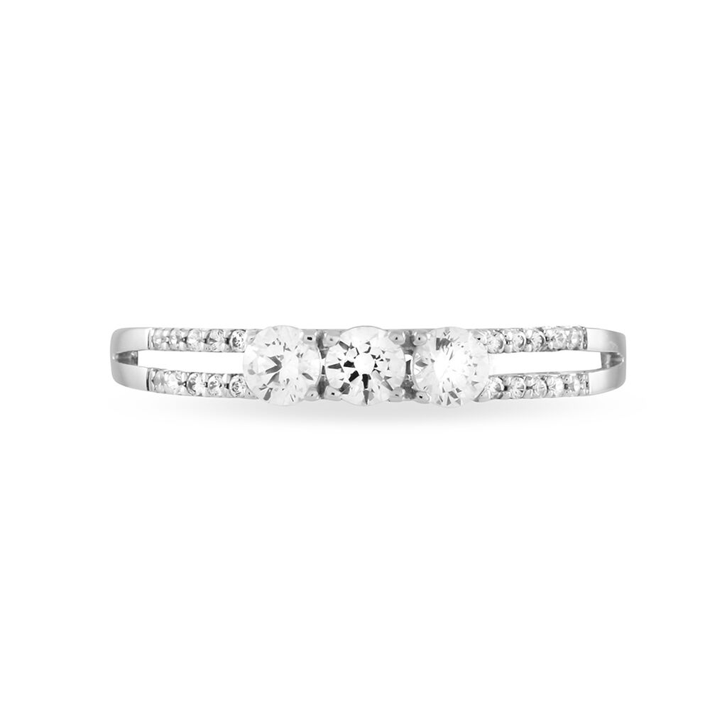 Bague Olivera Or Blanc Oxyde De Zirconium - Spannringe Damen | OROVIVO