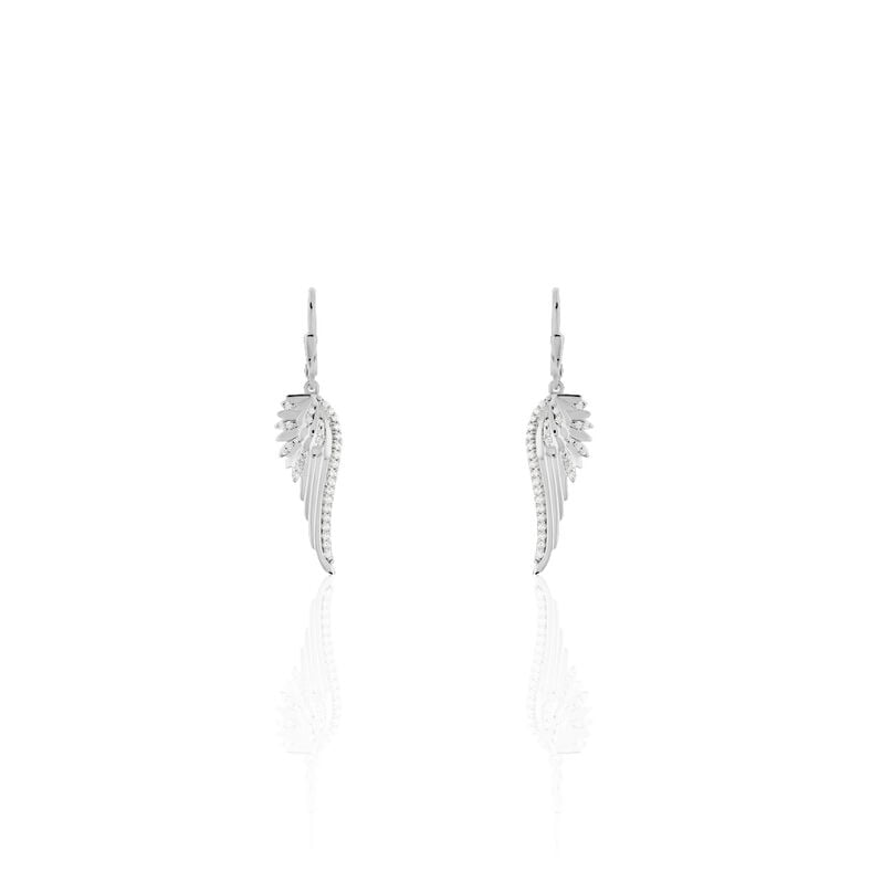 KAYLI FL&Uuml;GEL 3 Damen Ohrringe Lang Silber 925 Zirkonia Wei&szlig; Fl&uuml;gel - Ohrh&auml;nger Damen | OROVIVO