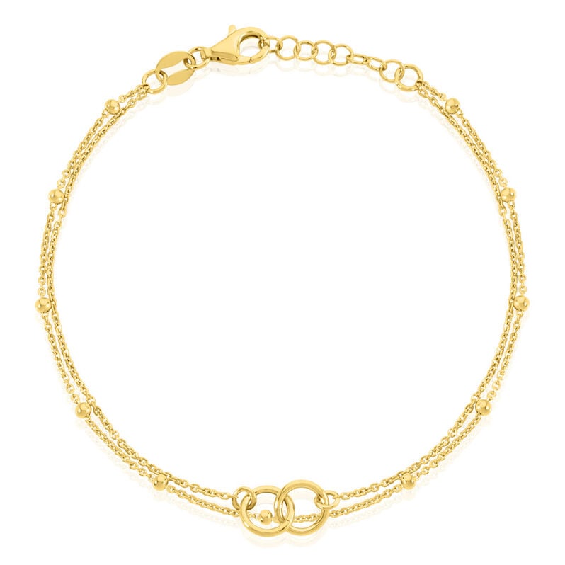 Elysia Damen Armband Silber vergoldet 925 Kreis B 1 mm - Armb&auml;nder mit Anh&auml;nger Damen | OROVIVO