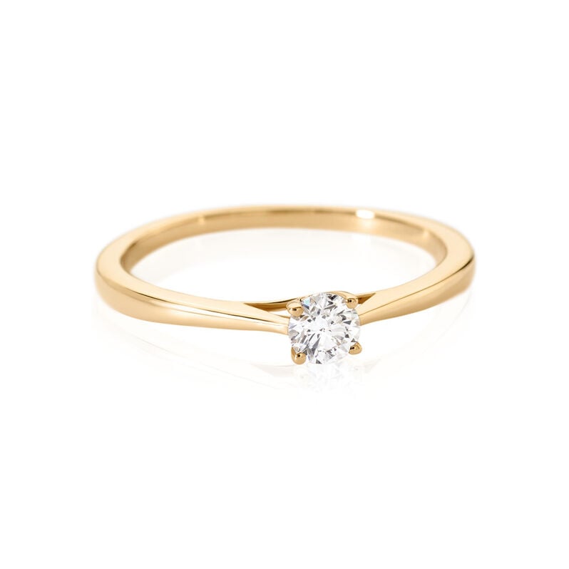 VICTORIA Damen Ring Gold 585 (14 Karat) Diamant Wei&szlig; 0,16 ct - Verlobungsringe Damen | OROVIVO