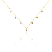 Damen Collier Gold 375 Zirkonia Violett Kreis Talila 1