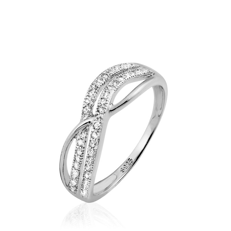 Bague Nauri Argent Blanc Oxyde De Zirconium - Spannringe Damen | OROVIVO