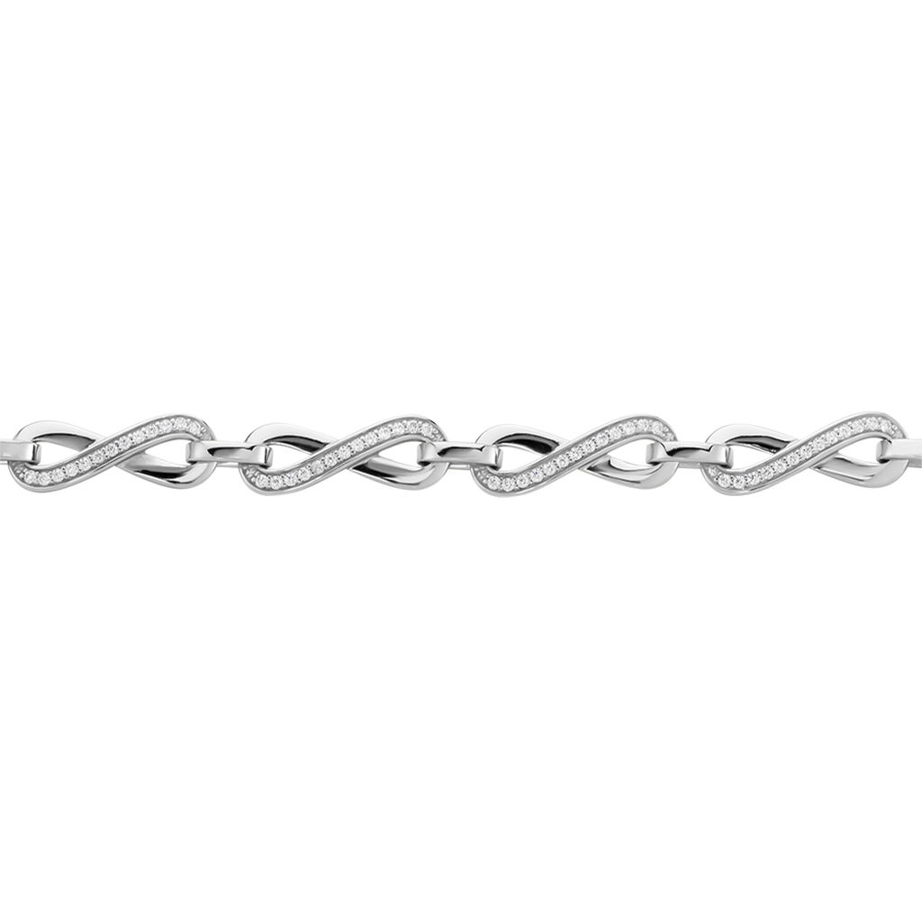 INFINITY 1 Damen Armband Silber 925 Zirkonia Wei&szlig; Unendlichkeit