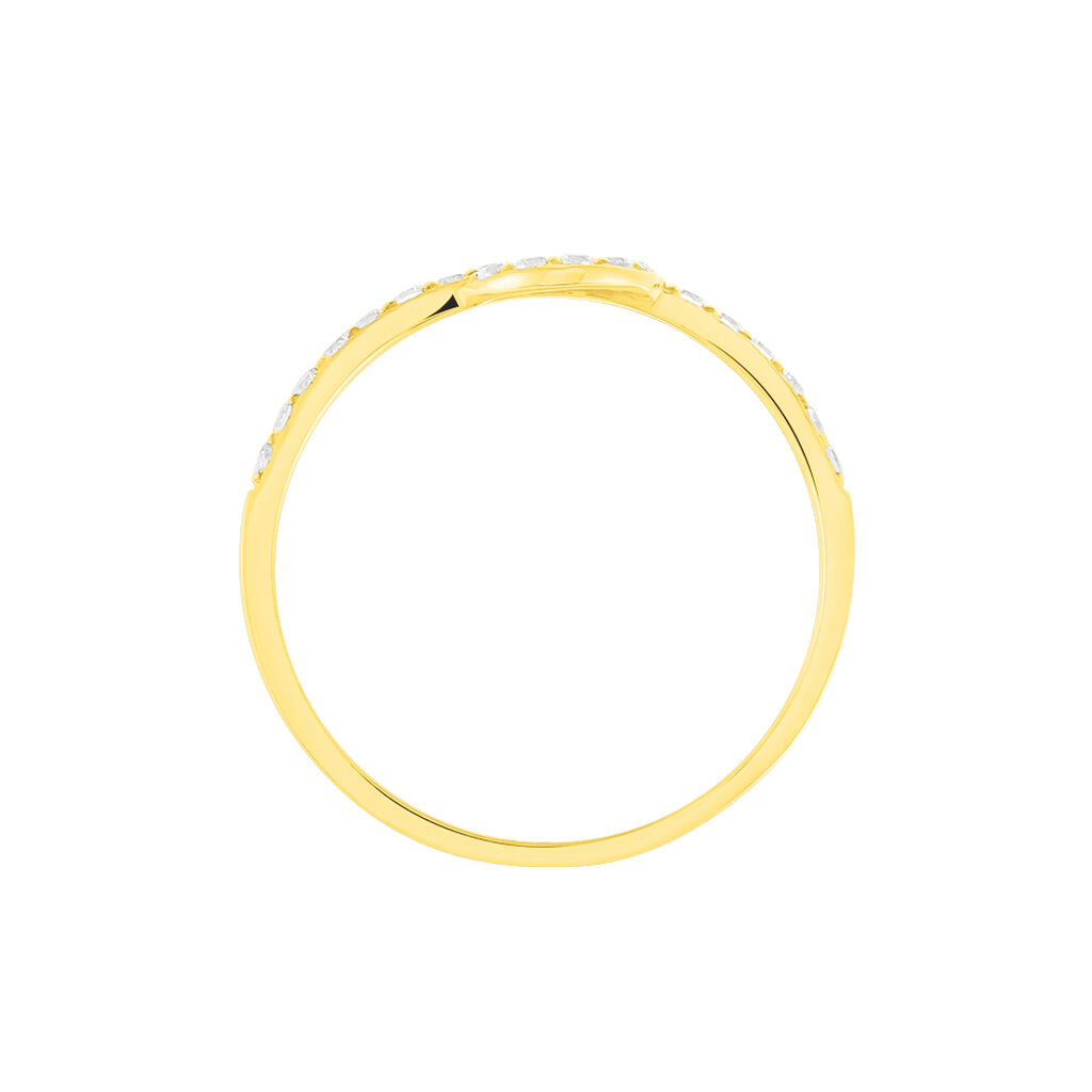 Bague Or Jaune Joye Cercle Oxydes - Spannringe Damen | OROVIVO