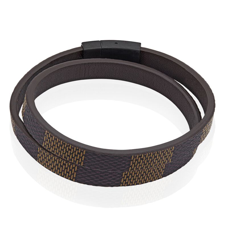 Bracelet Jourdan Chicago Cuir Noir Et Marron - Spannringe Herren | OROVIVO