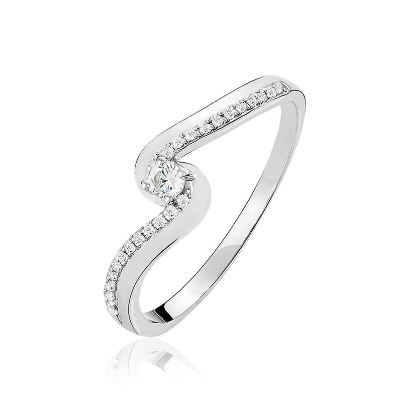 Bague Solitaire Sitan Or Blanc Diamant - Spannringe Damen | OROVIVO