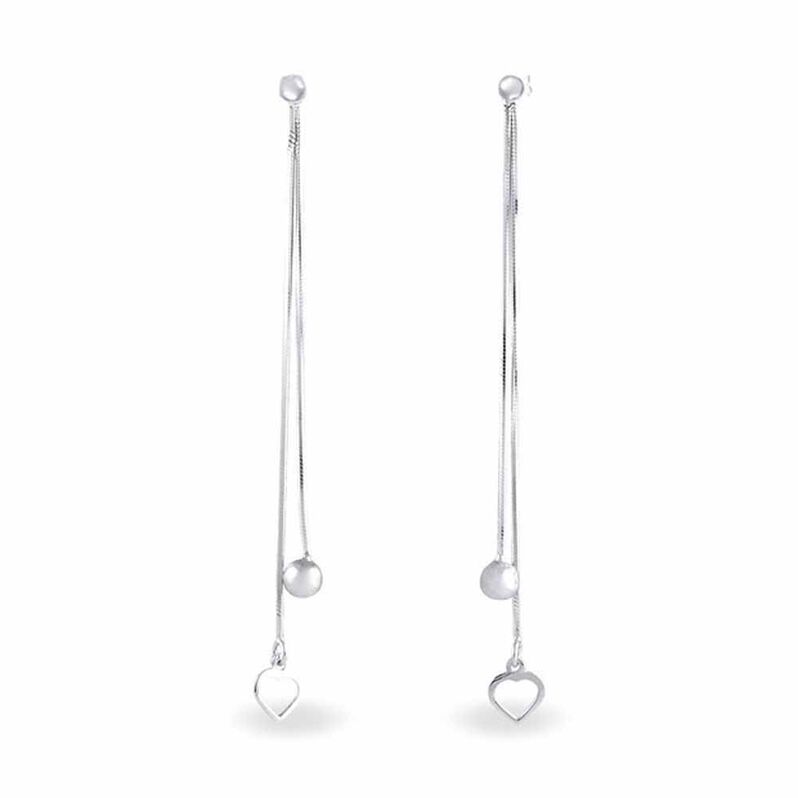 Boucles D'oreilles Pendantes Brunella Argent Blanc - Spannringe Damen | OROVIVO